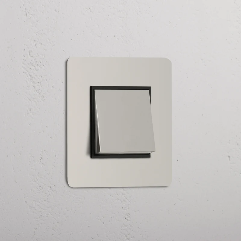 Kew Single Rocker Switch - Polished Nickel | Black