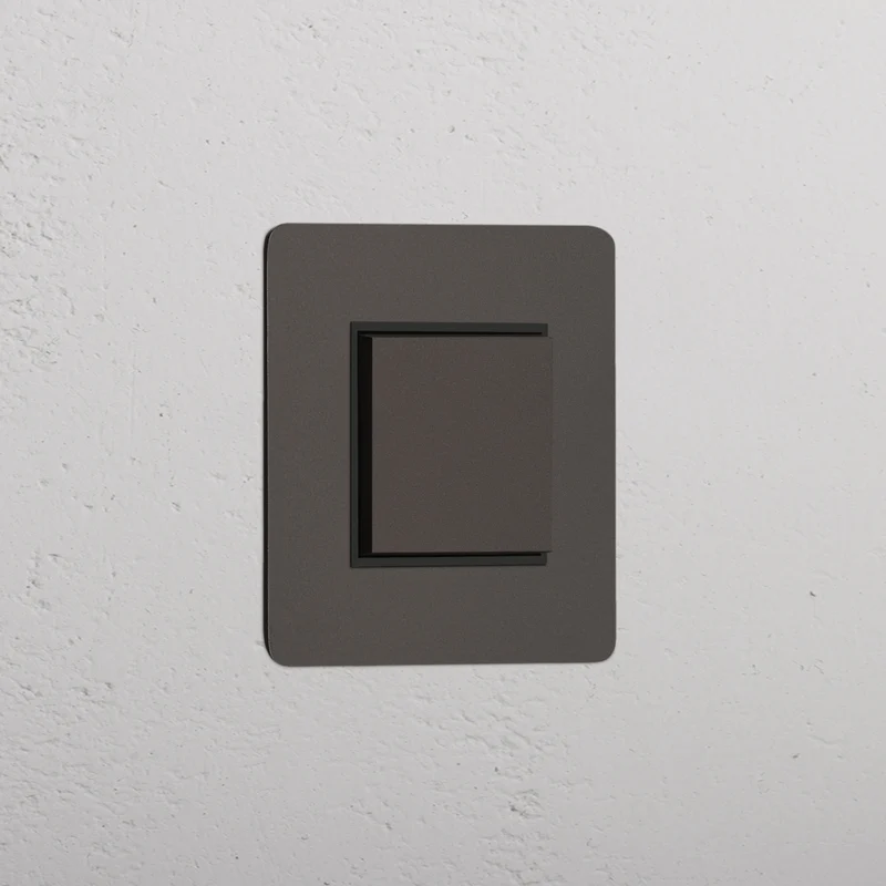 Kew Single Centre Retractive Rocker Switch - Bronze | Black