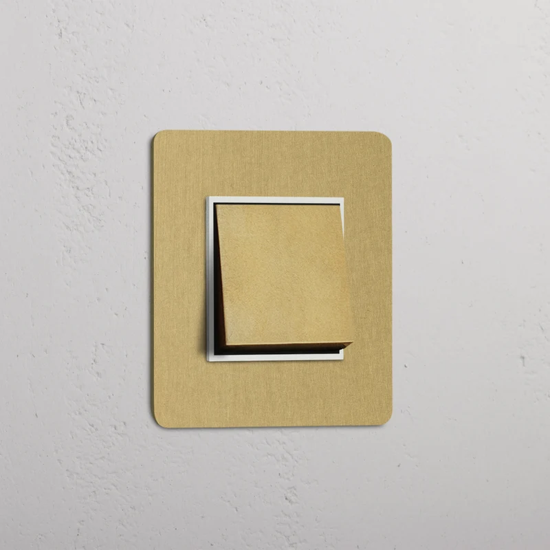 Kew Single Rocker Switch - Antique Brass | White