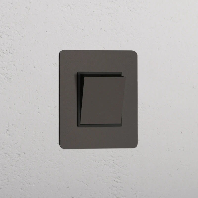 Kew Single Retractive Rocker Switch - Bronze | Black