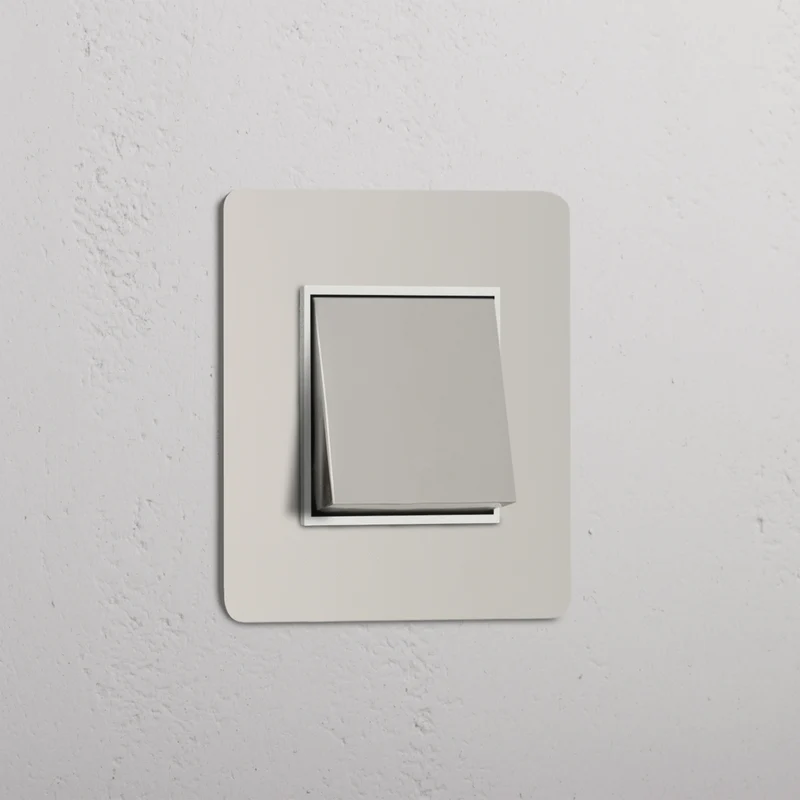 Kew Single Intermediate Rocker Switch - Polished Nickel | White