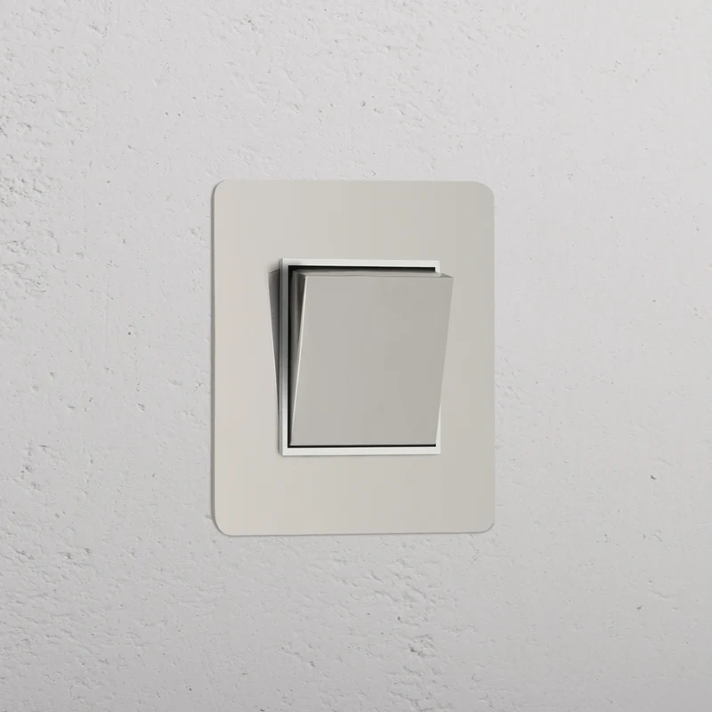 Kew Single Retractive Rocker Switch - Polished Nickel | White