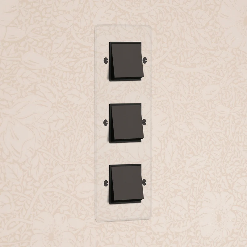 Kew Triple 3x Vertical Rocker Switch - Clear Bronze | Black