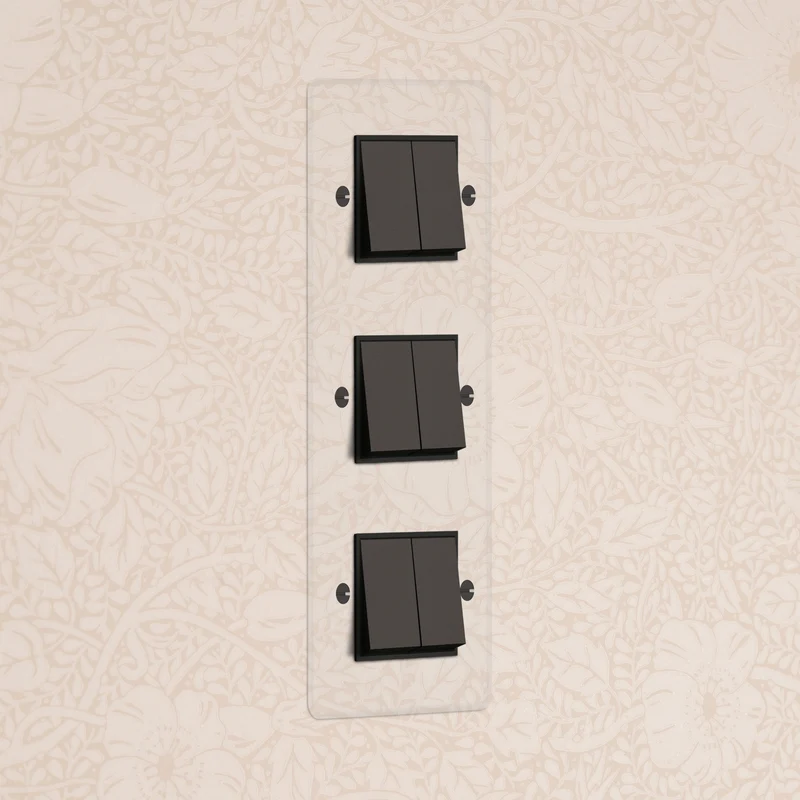 Kew Triple 6x Vertical Rocker Switch - Clear Bronze | Black