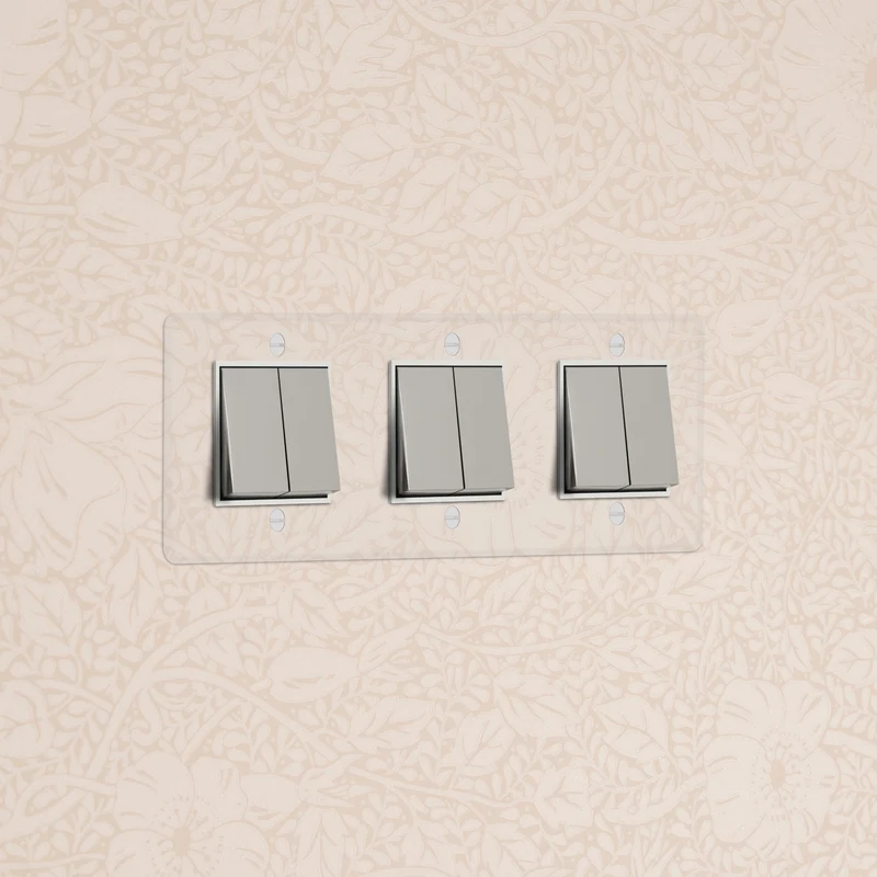Kew Triple 6x Rocker Switch - Clear Polished Nickel | White