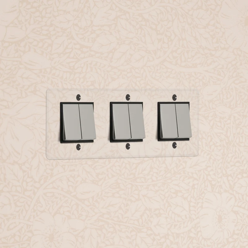 Kew Triple 6x Rocker Switch - Clear Polished Nickel | Black