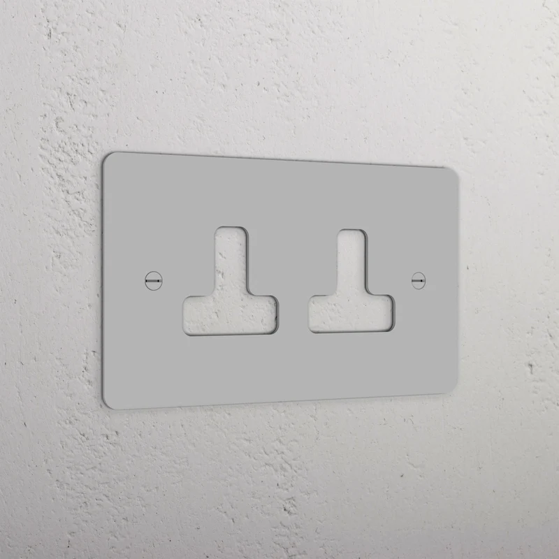Double Unswitched Socket Plate - Paintable