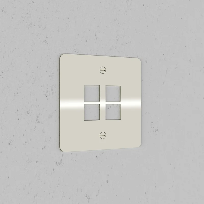 Single 4x Keystone Plate - Polished Nickel