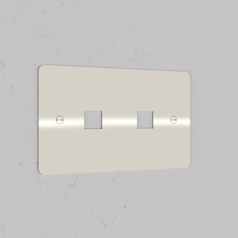 Double 2x Keystone Plate - Polished Nickel