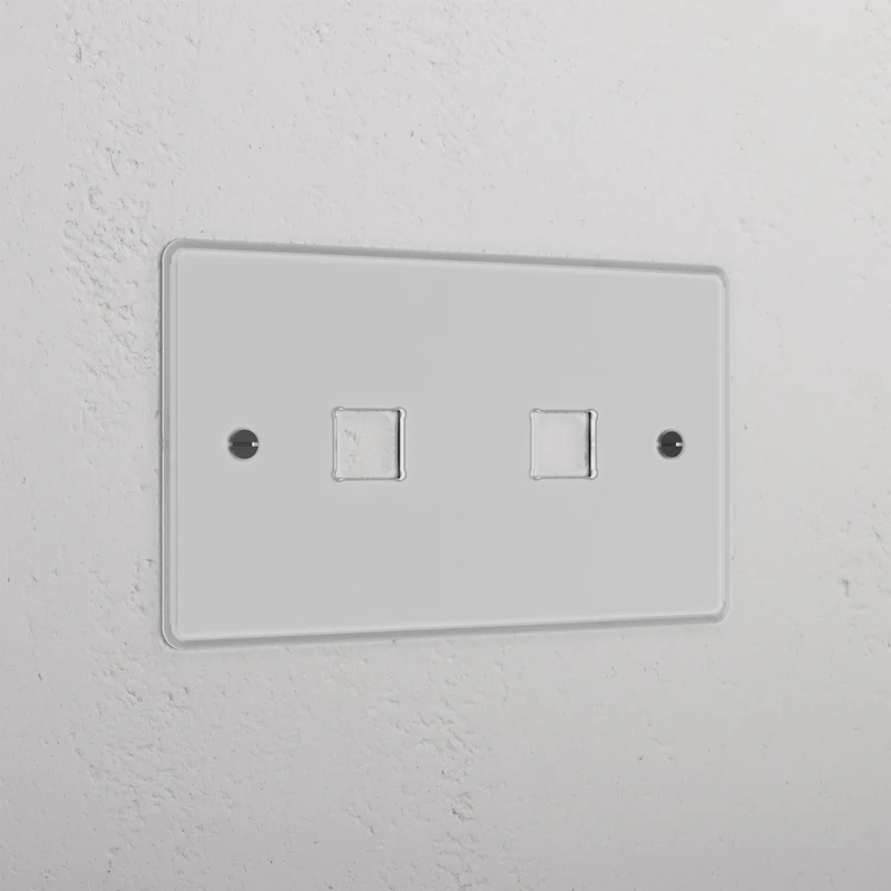 Double 2x Keystone Plate - Clear