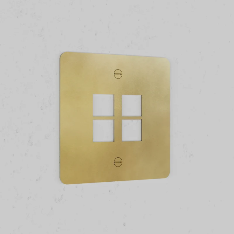 Single 4x Keystone Plate - Antique Brass