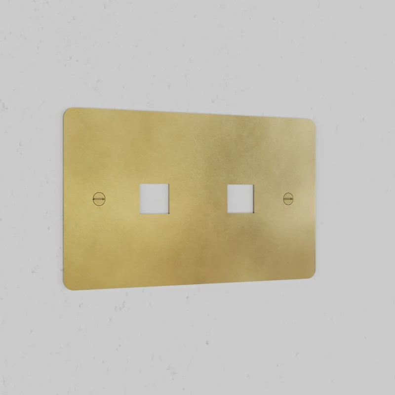 Double 2x Keystone Plate - Antique Brass