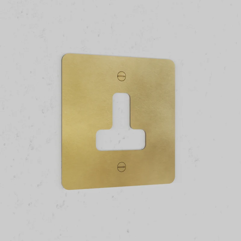 Single Unswitched Socket Plate - Antique Brass