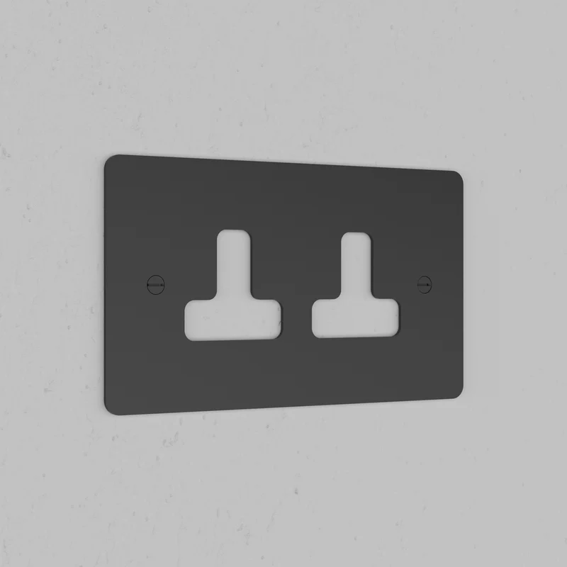 Double Unswitched Socket Plate - Bronze