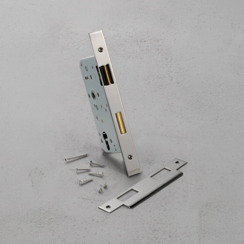 Euro Mortice Lock 60mm - Polished Nickel