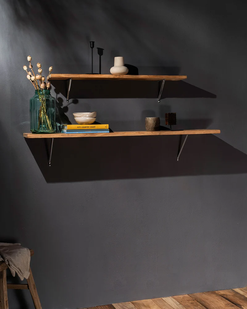Brixton Shelf Bracket 200mm – Polished Nickel