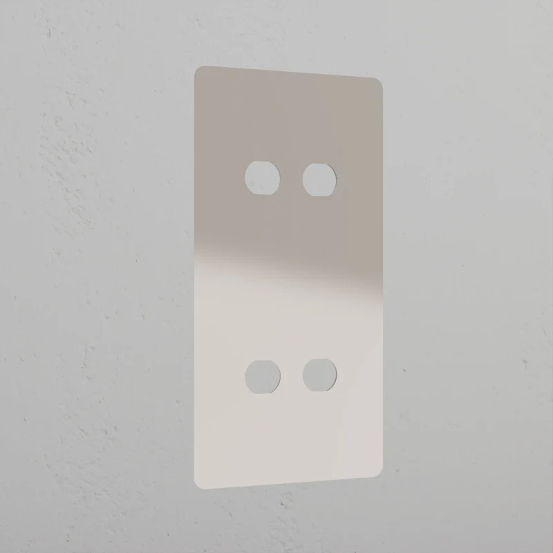 4G Vertical Switch Plate - Polished Nickel