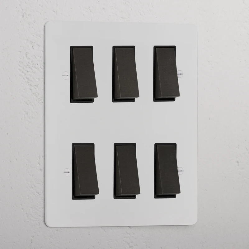 6G Two Way Rocker Switch - Paintable Bronze | Black