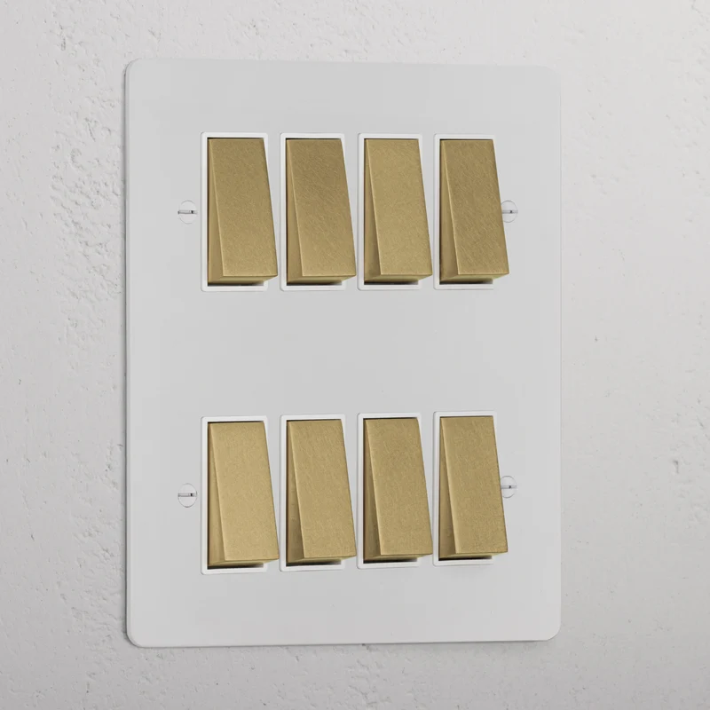 8G Two Way Rocker Switch - Paintable Antique Brass | White