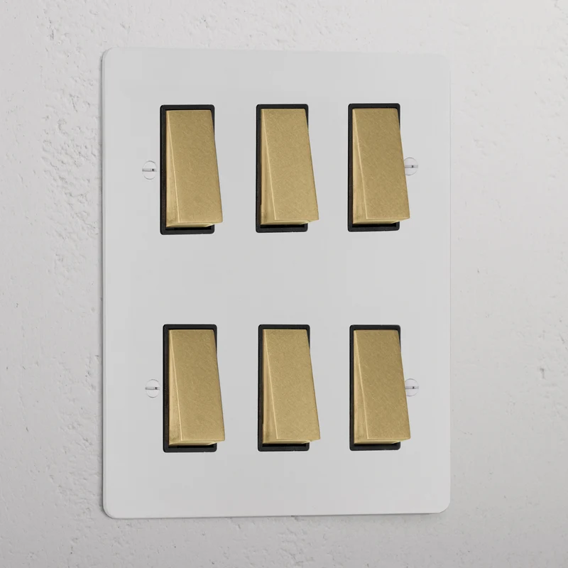 6G Two Way Rocker Switch - Paintable Antique Brass | Black