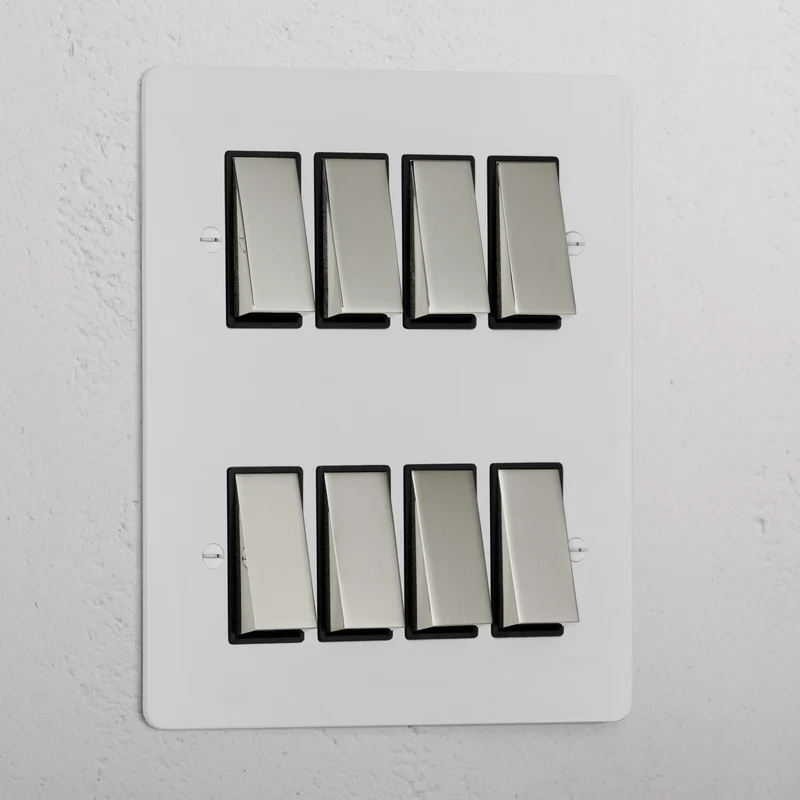 8G Two Way Rocker Switch - Paintable Polished Nickel | Black