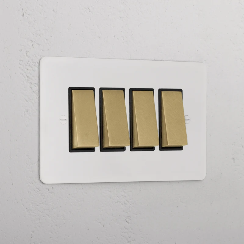 4G Two Way Rocker Switch - Paintable Antique Brass | Black