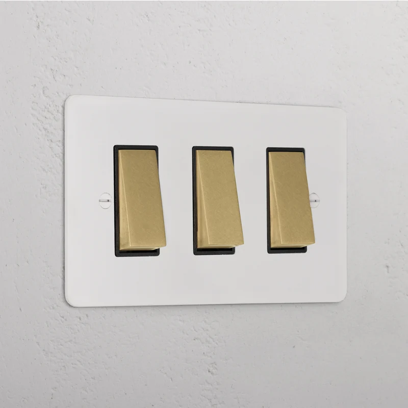 3G Two Way Rocker Switch - Paintable Antique Brass | Black