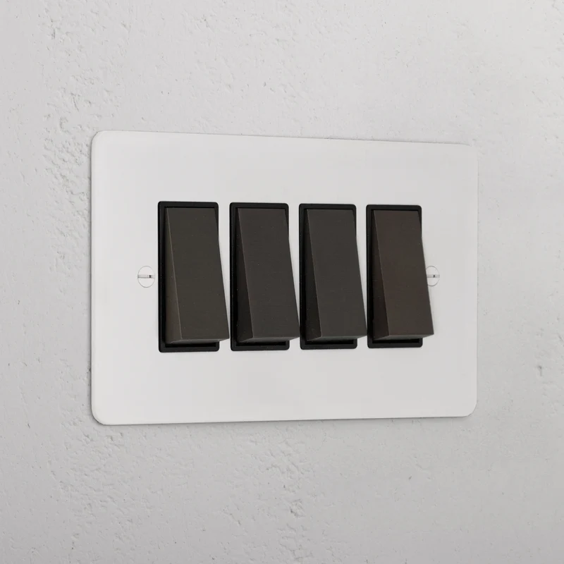 4G Two Way Rocker Switch - Paintable Bronze | Black