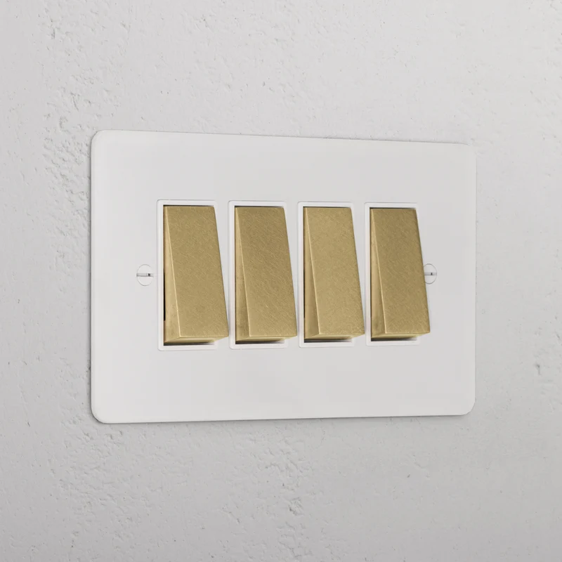4G Two Way Rocker Switch - Paintable Antique Brass | White