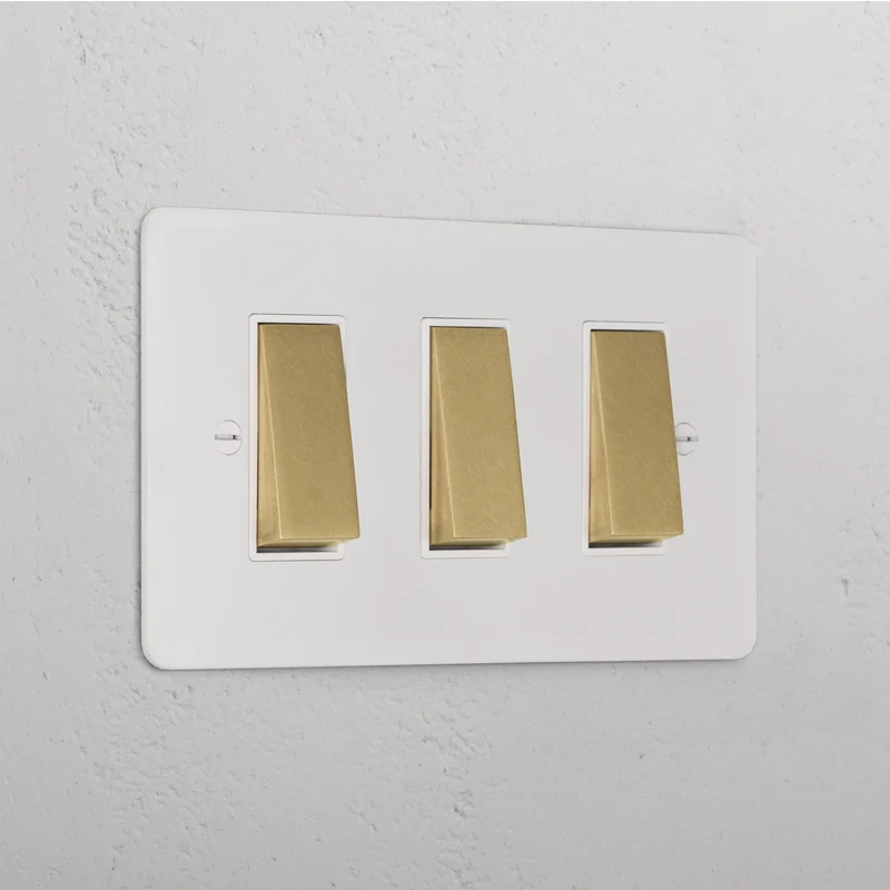 3G Two Way Rocker Switch - Paintable Antique Brass | White