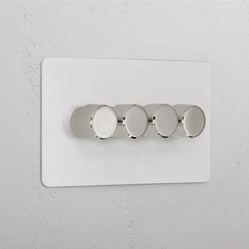 4G Two Way Dimmer Switch - Paintable Polished Nickel