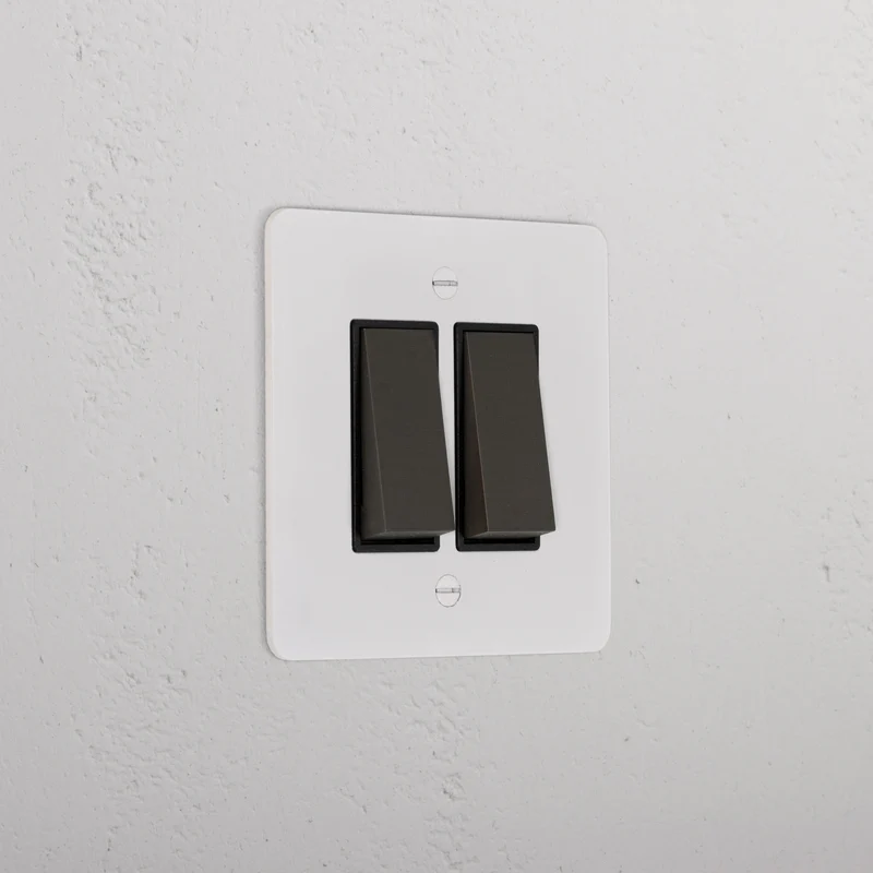 2G Two Way Rocker Switch - Paintable Bronze | Black