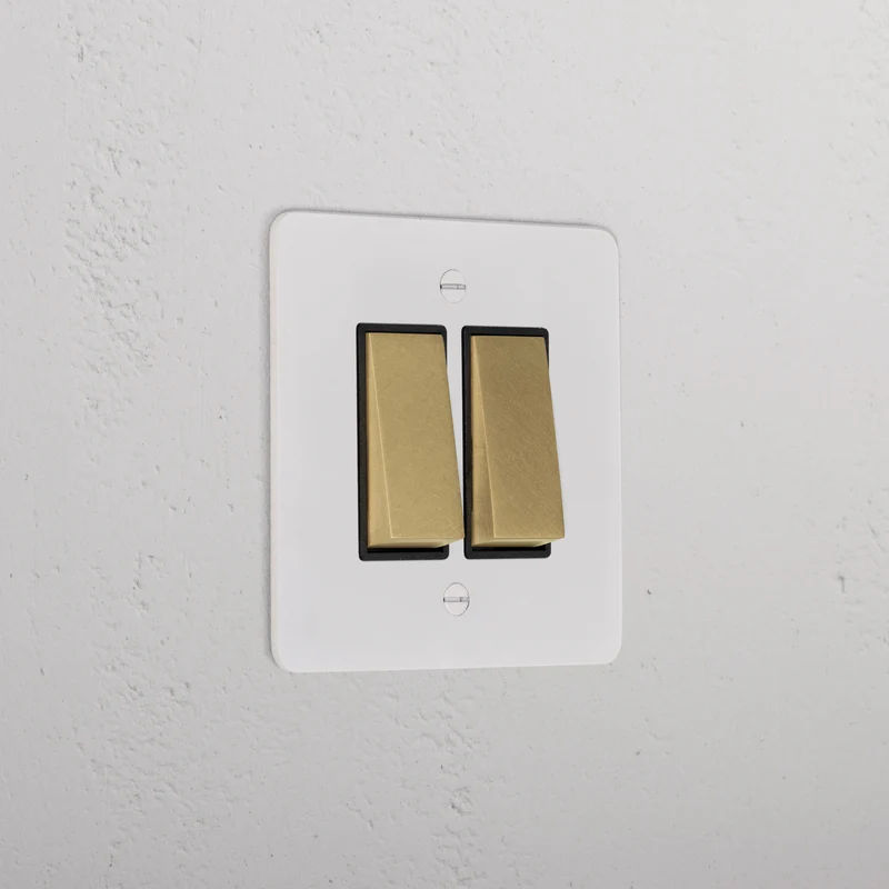 2G Two Way Rocker Switch - Paintable Antique Brass | Black