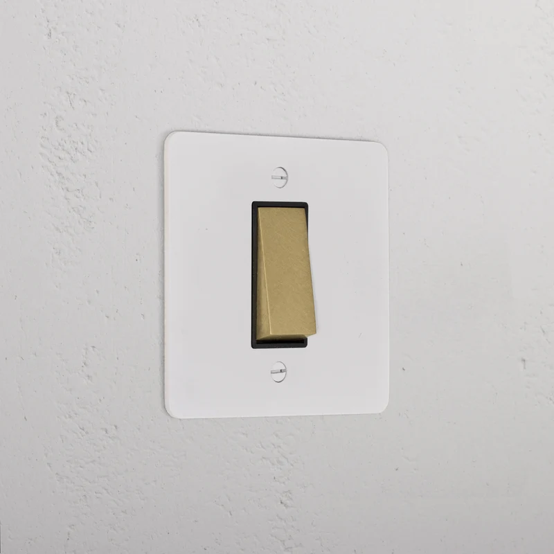 1G Two Way Rocker Switch - Paintable Antique Brass | Black