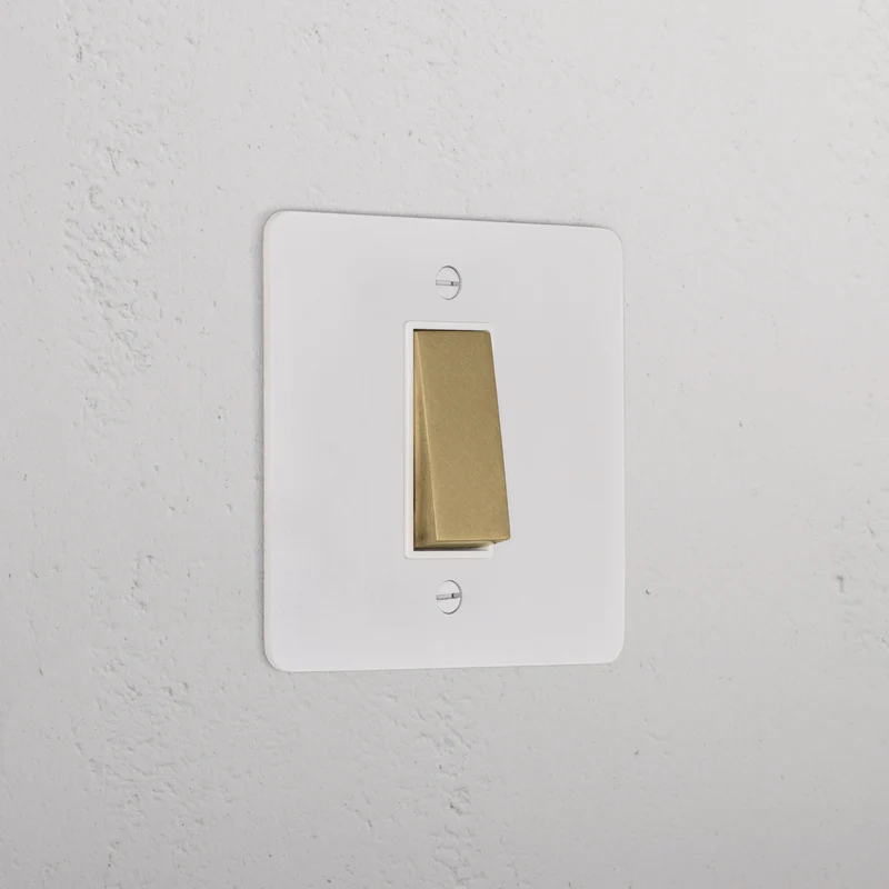 1G Two Way Rocker Switch - Paintable Antique Brass | White