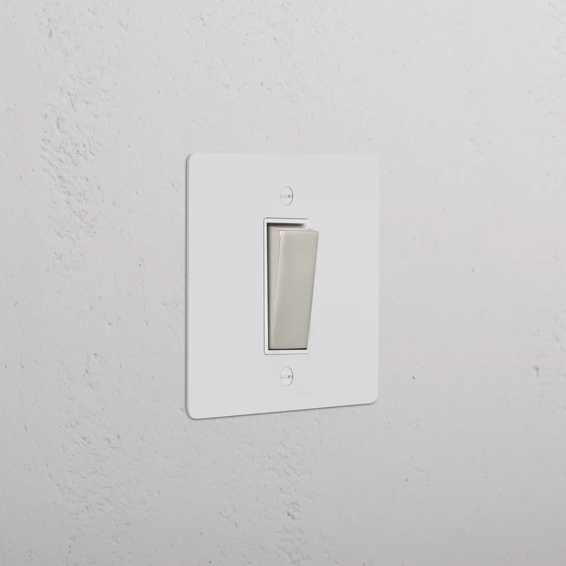 1G Retractive Rocker Switch - Paintable Polished Nickel | White