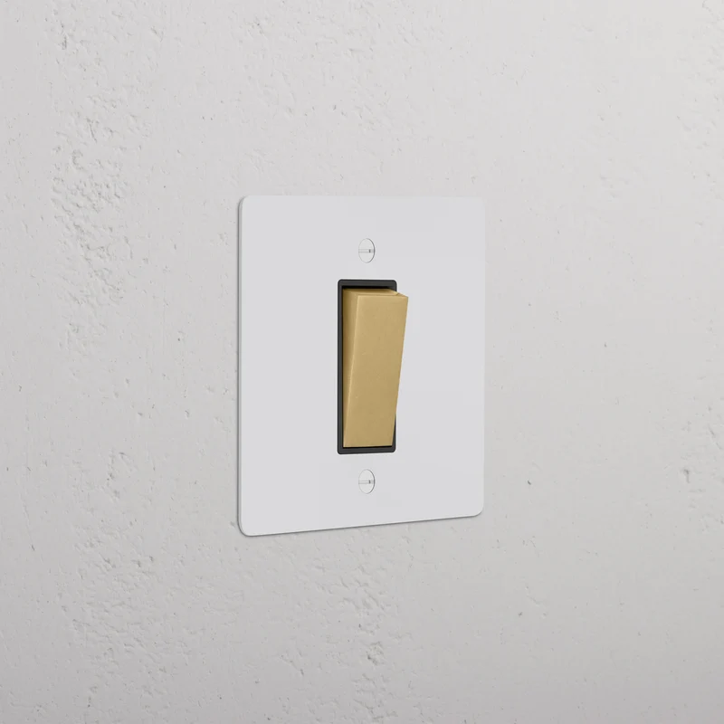 1G Retractive Rocker Switch - Paintable Antique Brass | Black