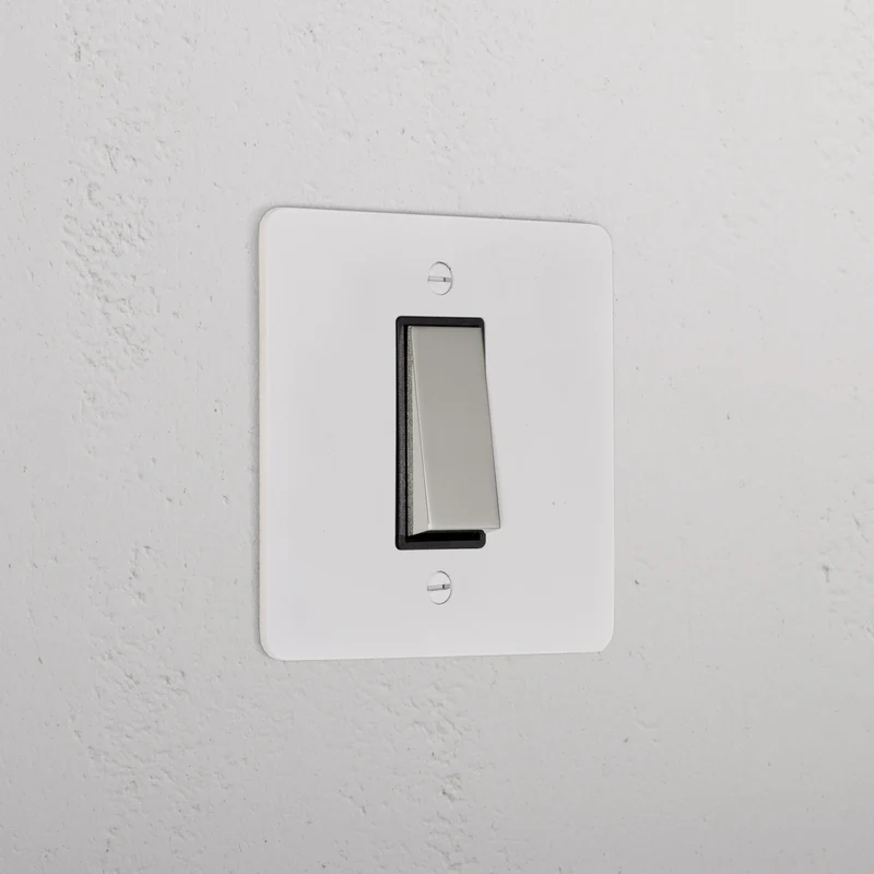 1G Two Way Rocker Switch - Paintable Polished Nickel | Black
