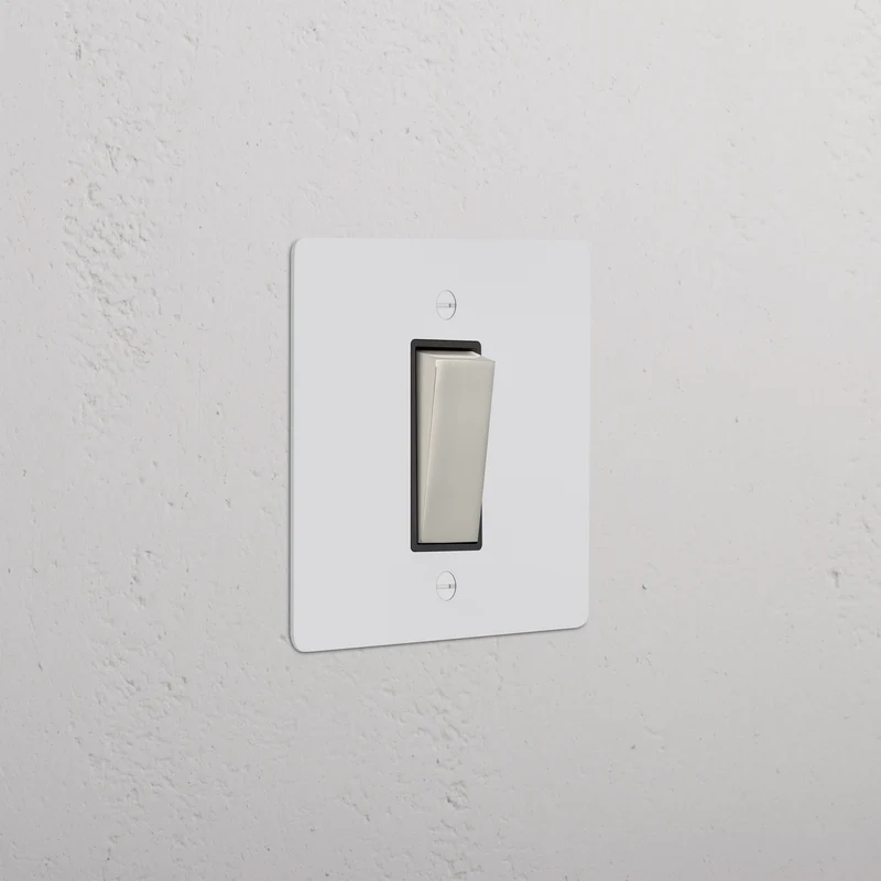 1G Retractive Rocker Switch - Paintable Polished Nickel | Black