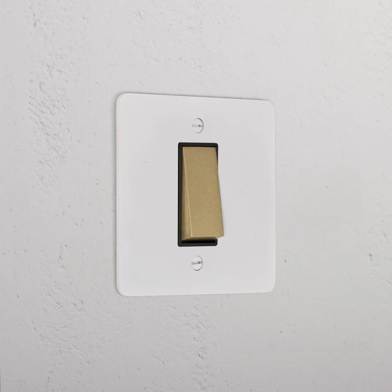1G Double Pole Rocker Switch - Paintable Antique Brass | Black