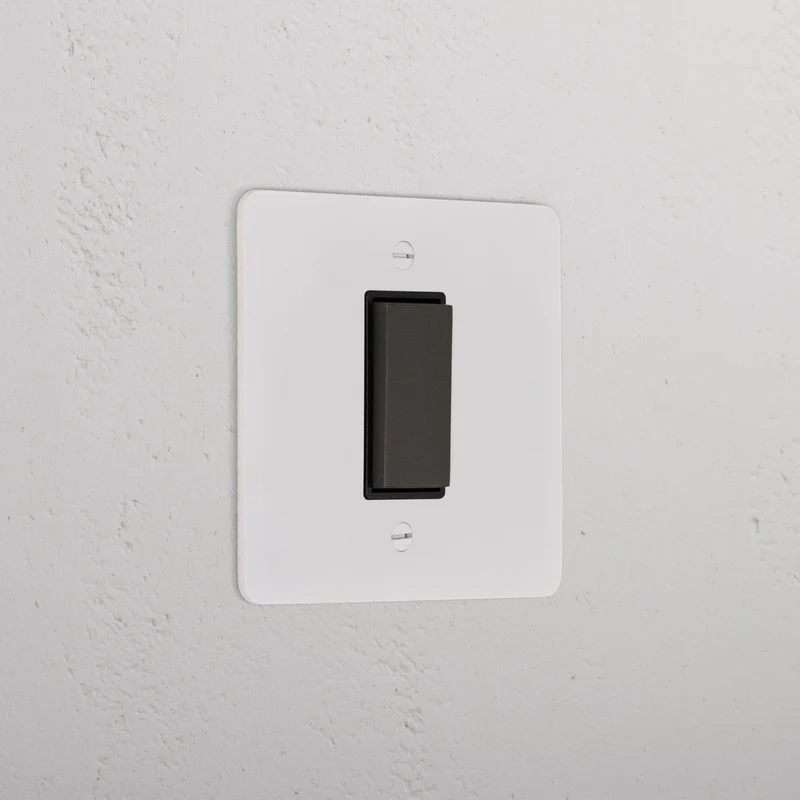 1G Centre Retractive Rocker Switch - Paintable Bronze | Black