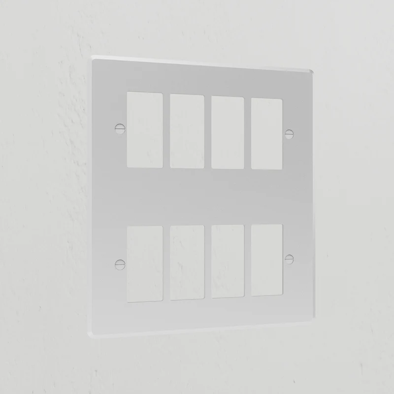 8G Rocker Switch Plate - Clear White