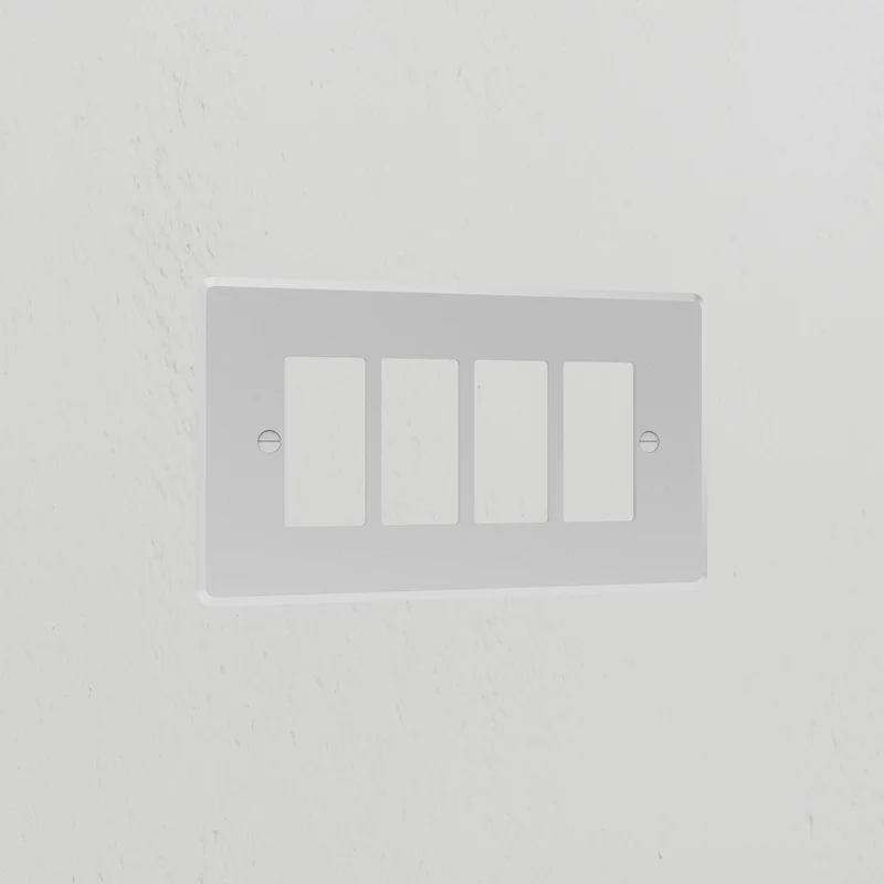 4G Rocker Switch Plate - Clear White