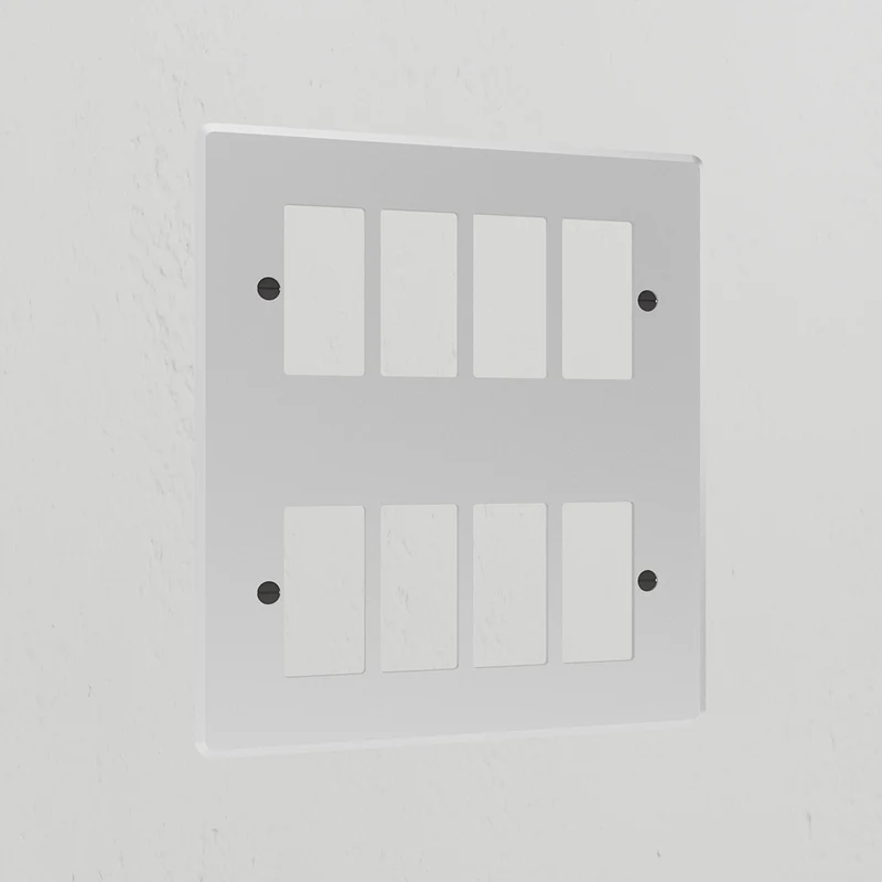 8G Rocker Switch Plate - Clear Black