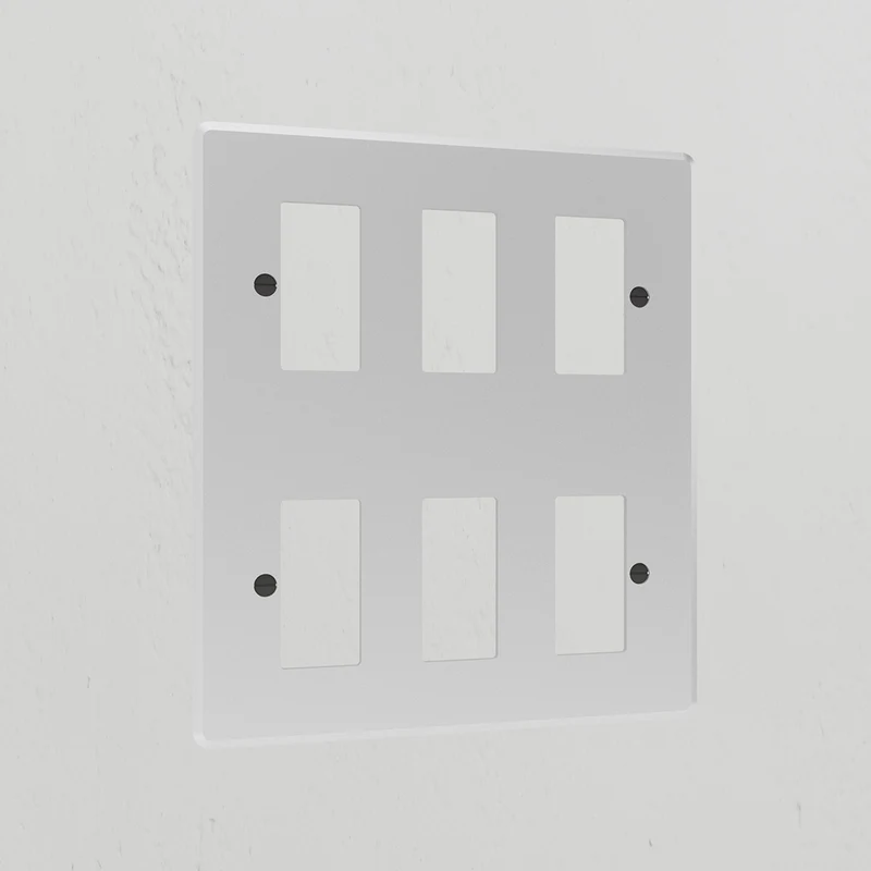 6G Rocker Switch Plate - Clear Black
