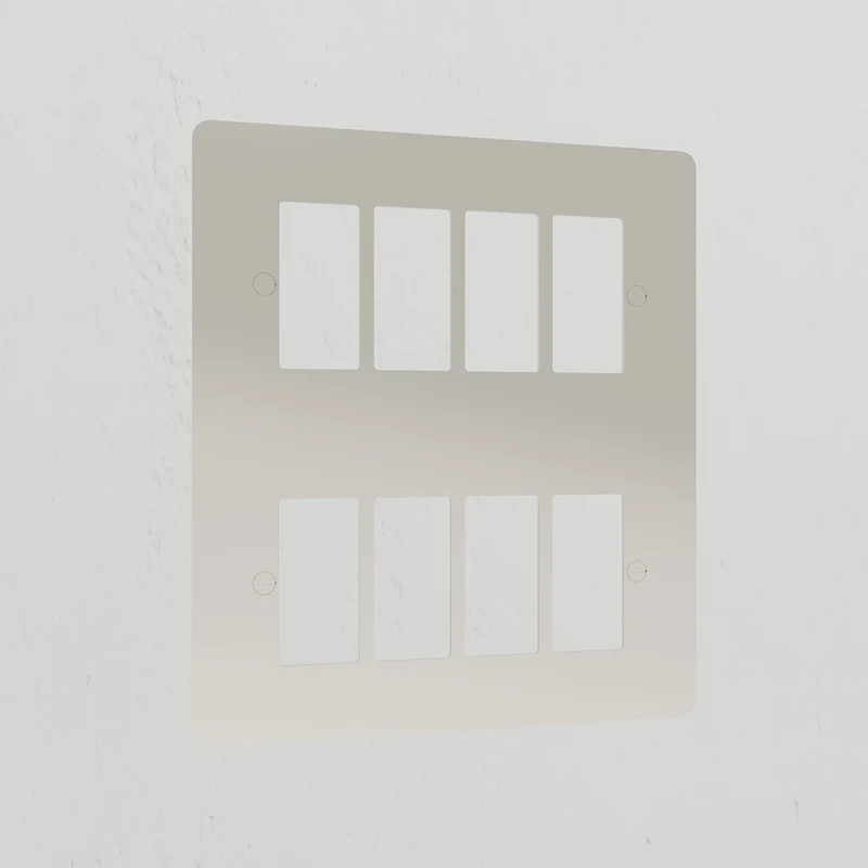 8G Rocker Switch Plate - Polished Nickel