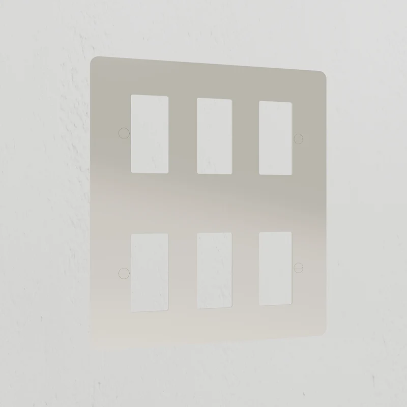 6G Rocker Switch Plate - Polished Nickel