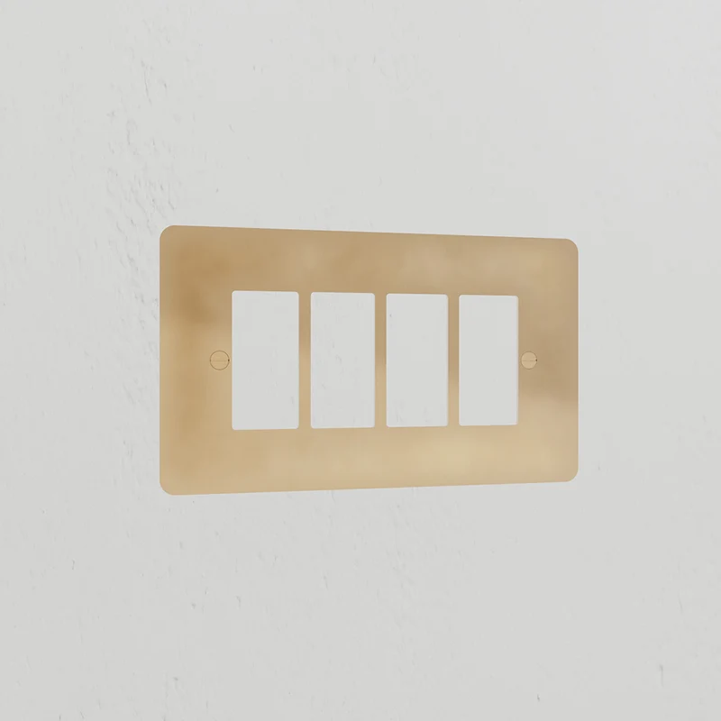 4G Rocker Switch Plate - Antique Brass