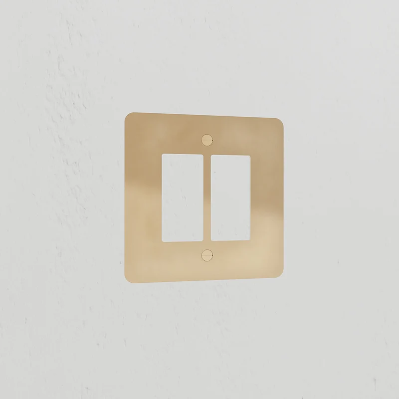 2G Rocker Switch Plate - Antique Brass