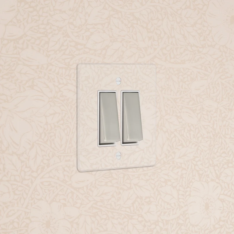 2G Two Way Rocker Switch - Clear Polished Nickel | White